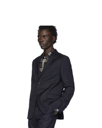 Мужской темно-синий шерстяной пиджак от Officine Generale