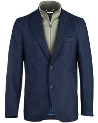 Мужской темно-синий шерстяной пиджак от Norwegian Wool