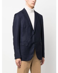 Мужской темно-синий шерстяной пиджак от Zegna