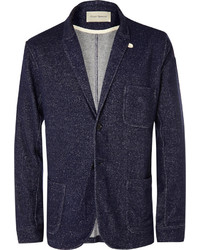 Мужской темно-синий шерстяной пиджак от Oliver Spencer