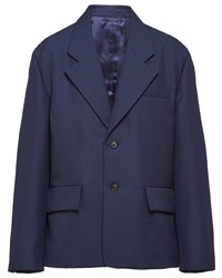 Мужской темно-синий шерстяной пиджак от Prada
