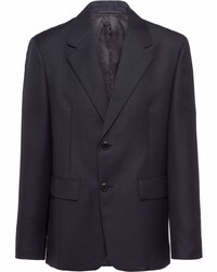 Мужской темно-синий шерстяной пиджак от Prada