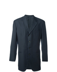 Мужской темно-синий шерстяной пиджак от Romeo Gigli Vintage