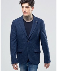 Мужской темно-синий шерстяной пиджак от Scotch & Soda