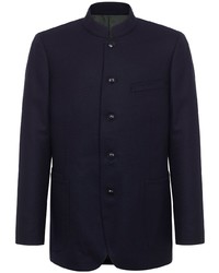 Мужской темно-синий шерстяной пиджак от Shanghai Tang