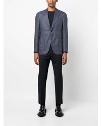 Мужской темно-синий шерстяной пиджак от Lardini