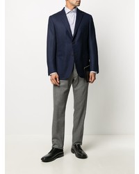 Мужской темно-синий шерстяной пиджак от Brioni