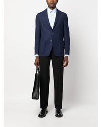 Мужской темно-синий шерстяной пиджак от Corneliani