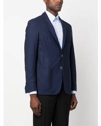 Мужской темно-синий шерстяной пиджак от Corneliani