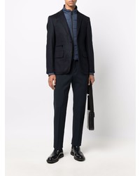Мужской темно-синий шерстяной пиджак от Karl Lagerfeld