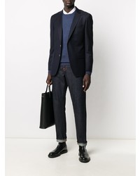 Мужской темно-синий шерстяной пиджак от BOSS