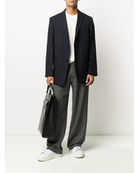 Мужской темно-синий шерстяной пиджак от Jil Sander