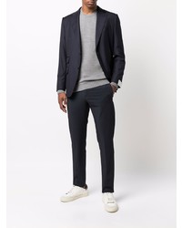 Мужской темно-синий шерстяной пиджак от Caruso