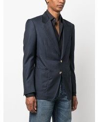 Мужской темно-синий шерстяной пиджак от Tom Ford