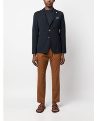 Мужской темно-синий шерстяной пиджак от Manuel Ritz