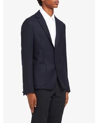 Мужской темно-синий шерстяной пиджак от Prada
