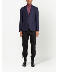 Мужской темно-синий шерстяной пиджак от Ferragamo