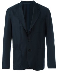 Мужской темно-синий шерстяной пиджак от Societe Anonyme