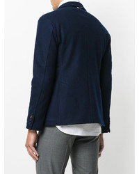 Мужской темно-синий шерстяной пиджак от Thom Browne