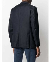 Мужской темно-синий шерстяной пиджак от Isaia
