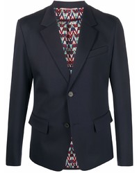Мужской темно-синий шерстяной пиджак от Valentino
