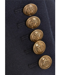 Женский темно-синий шерстяной пиджак от Saint Laurent