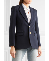 Женский темно-синий шерстяной пиджак от Saint Laurent