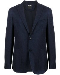 Мужской темно-синий шерстяной пиджак от Zegna