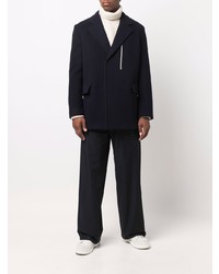 Мужской темно-синий шерстяной пиджак от Jil Sander