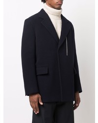 Мужской темно-синий шерстяной пиджак от Jil Sander