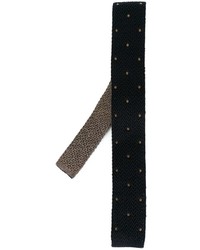 Темно-синий шерстяной плетеный галстук
