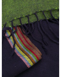 Мужской темно-синий шерстяной плетеный шарф от Paul Smith