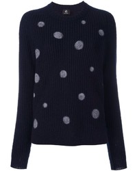 Женский темно-синий шерстяной свитер в горошек от Paul Smith