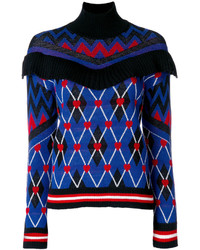 Женский темно-синий шерстяной свитер с принтом от MSGM