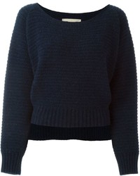 Женский темно-синий шерстяной свитер от Antonio Berardi