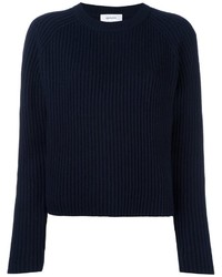 Женский темно-синий шерстяной свитер от Carven