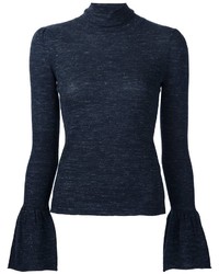 Женский темно-синий шерстяной свитер от Co