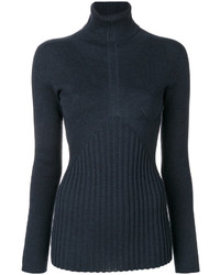 Женский темно-синий шерстяной свитер от D-Exterior