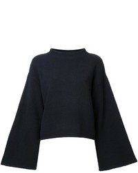 Женский темно-синий шерстяной свитер от H Beauty&Youth