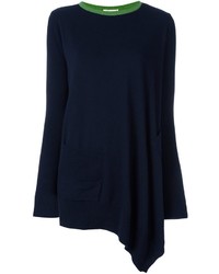 Женский темно-синий шерстяной свитер от Hache