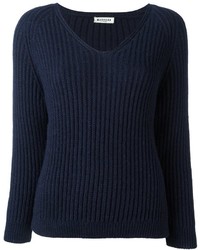 Женский темно-синий шерстяной свитер от Masscob