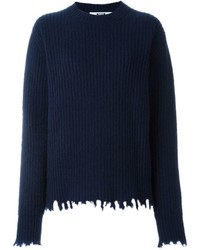 Женский темно-синий шерстяной свитер от MSGM