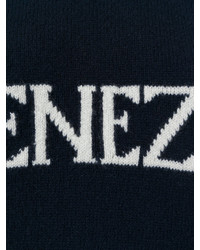 Женский темно-синий шерстяной свитер от Alberta Ferretti