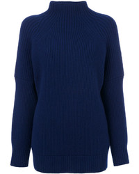 Женский темно-синий шерстяной свитер от Victoria Beckham
