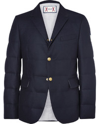 Мужской темно-синий шерстяной стеганый пиджак от Moncler Gamme Bleu