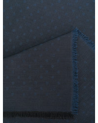 Мужской темно-синий шерстяной шарф в горошек от Dolce & Gabbana