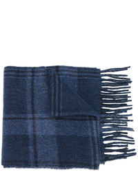 Мужской темно-синий шерстяной шарф в клетку от Polo Ralph Lauren