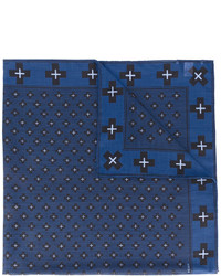 Мужской темно-синий шерстяной шарф с принтом от Givenchy