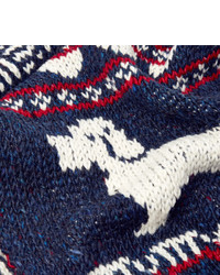 Мужской темно-синий шерстяной шарф с принтом от Thom Browne