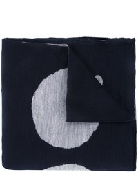 Мужской темно-синий шерстяной шарф с принтом от Kolor